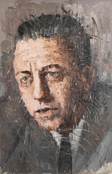 Albert Camus, 2013, Oel auf Leinwand, 190 x 110 cm
