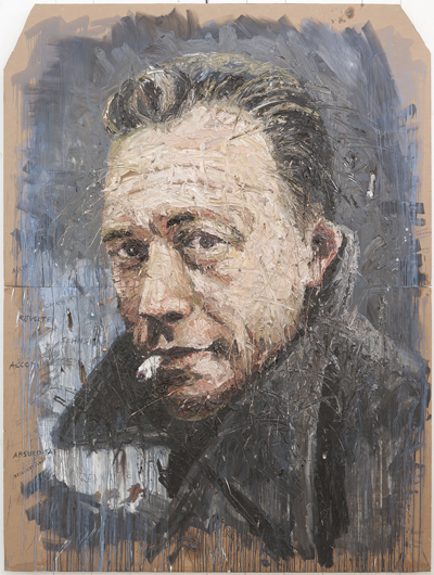 Albert Camus, 2013, Oel auf Pappe, 280 x 210 cm