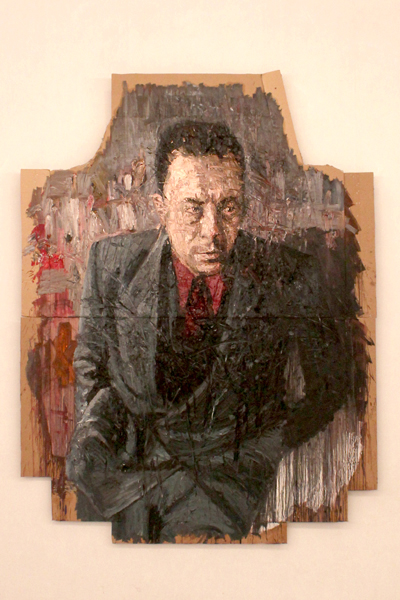 Albert Camus, 2013, Oel auf Pappe, 340 x 255 cm