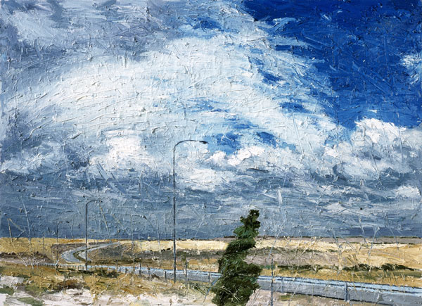 Autobahn Richtung Madrid III, Oel auf Leinwand, 2003 2004, 180 x 240 cm