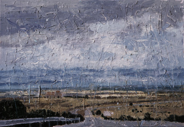Autobahn Richtung Toledo, Oel auf Leinwand, 2003, 90 x 130 cm