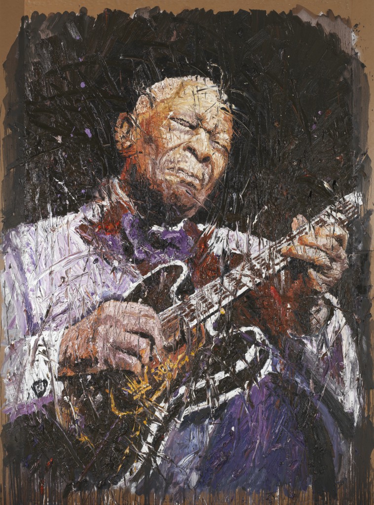 B. B. King, Öl auf Pappe, 280 x 210 cm, 2014