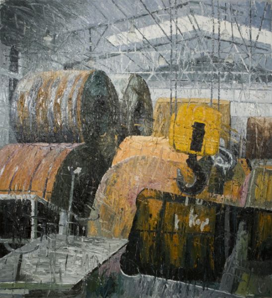 Coils (Meiser Werk), 2008, Oel auf Leinwand, 355 x325 cm