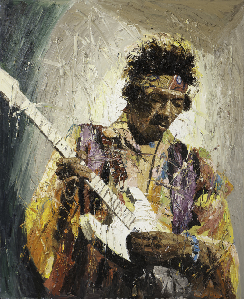 Jimi Hendrix, Öl auf Leinwand, 220 x 180cm, 2012