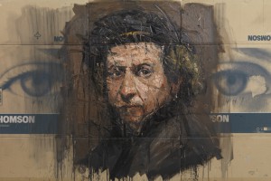 Rembrandt, Öl auf Pappe, 125 x 200 cm, 2002