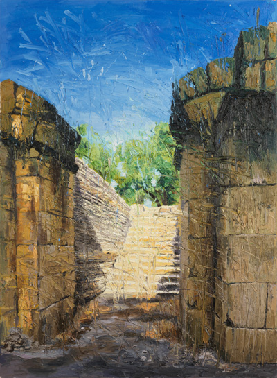 Treppe zum Licht, Tipasa, 2013, Oel auf Leinwand, 230 x 170 cm