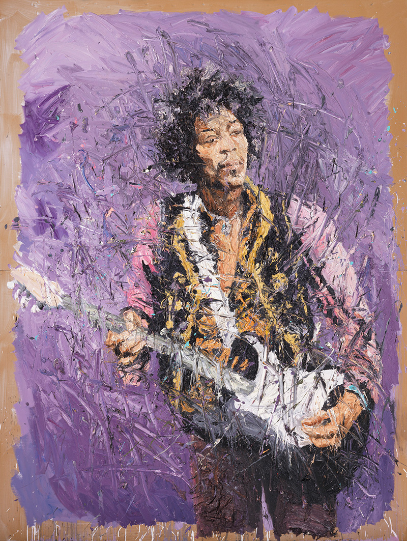 Jimi Hendrix, 20104, Öl auf Pappe, 280 x 210 cm