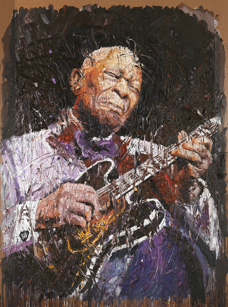 B. B. King, 2014, Öl auf Pappe, 280 x 210 cm